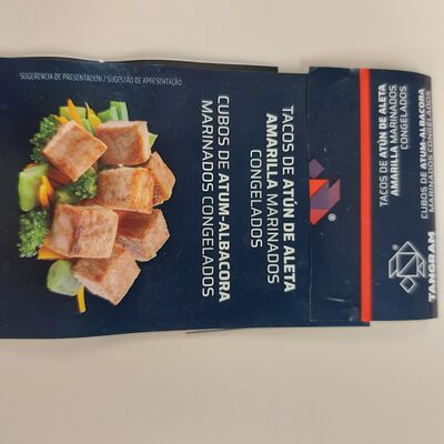 Foto de Tacos de atún de aleta amarilla marginados congelados