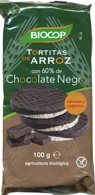 Foto de Tortitas de arroz con 60% de chocolate negro