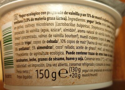 Foto de Yogur Bio Vainilla con Muesli de Frutos Secos
