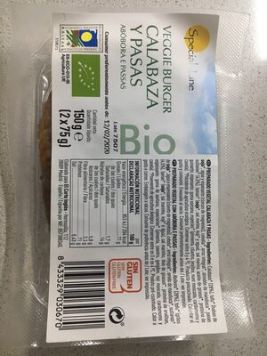 Foto de Bio hamburguesa vegetal de calabaza y pasas sin