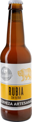 Foto de Cerveza rubia sin filtrar botellín
