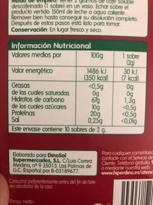 Foto de Café soluble en sobre descafeinado