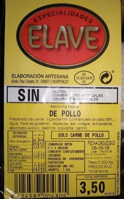 Foto de Salchichas frescas de pollo