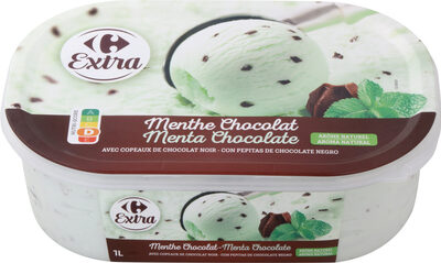 Foto de Helado de menta y chocolate tarrina