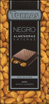 Foto de Tableta de chocolate negro con almendras 40% cacao