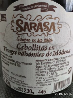 Foto de Cebollitas en vinagre balsámico de modena