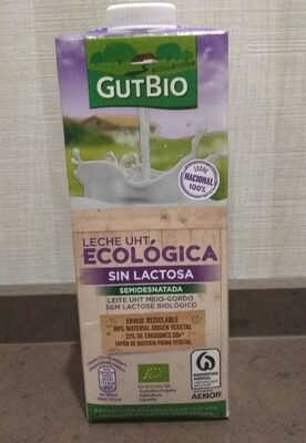 Foto de Leche ecológica sin lactosa semidesnatada