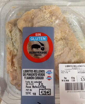 Foto de Libritos sin gluten rellenos de pimiento verde y jamón curado