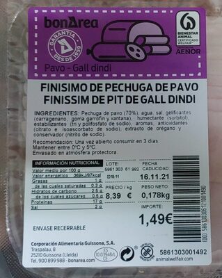Foto de Finísimo de pechuga de pavo