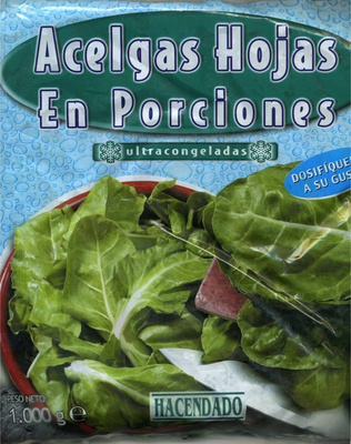 Foto de Acelgas hojas en porciones