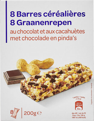 Foto de 8 Barres céréalières aux pépites de chocolat et aux cacahuètes