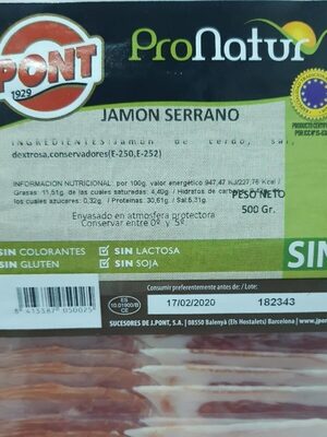 Foto de Jamón Serrano Pronatur