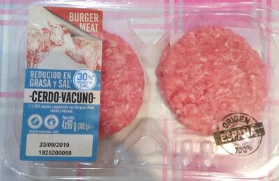 Foto de Burger meat cerdo y vacuno reducido en grasas y sal