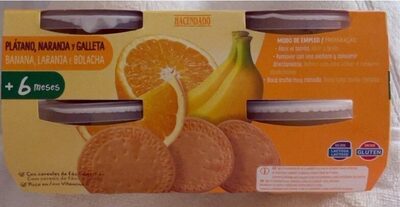Foto de Plátano, naranja y galleta