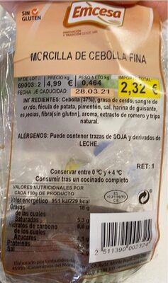 Foto de Morcilla de cebolla fina