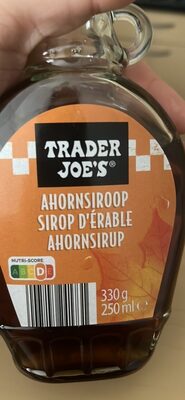 Foto de ALDI TRADER JOE‘S Original Kanadischer Ahornsirup Aus Kanada; kräftiger, süßer Geschmack; ideal zu Pfannkuchen, Müsli, Obstsalat und vielem mehr 2.99 * 250-ml-Flasche Liter = 11.96TRADER JOE'S Origina