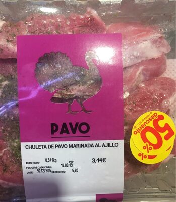Foto de Chuleta de pavo manirado al ajillo