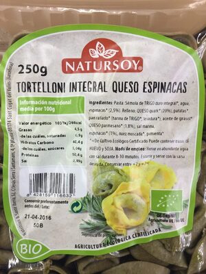 Foto de Tortelloni integral queso espinacas