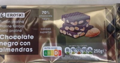 Foto de Turron praline Chocolate negro con almendras