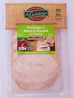 Foto de Pechuga de pollo asada al horno lonchas sin gluten sin lactosa
