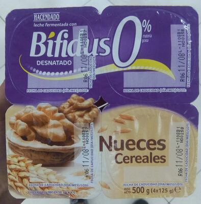Foto de Bífidus 0% desnatado nueces cereales