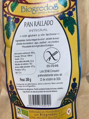 Foto de Pan rallado integral