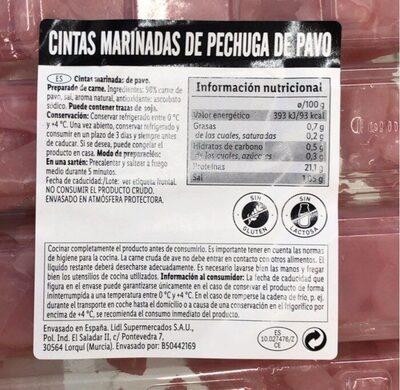 Foto de Cintas marinadas de pechuga de pavo