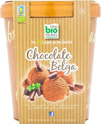 Foto de Helado ecológico de chocolate belga sin gluten tarrina