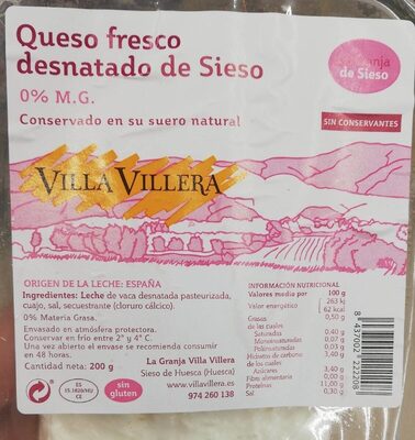 Foto de Queso fresco desnatado de Sieso