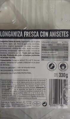 Foto de Longaniza fresca con anisetes