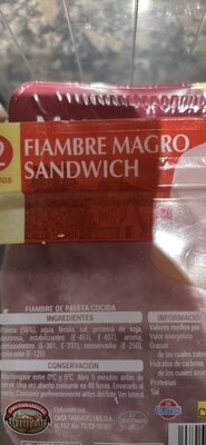 Foto de Fiambre Magro Sandwich
