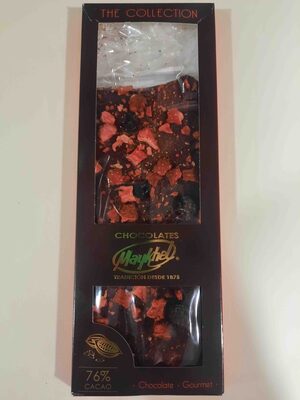 Foto de Chocolate negro 76% cacao con fresas y grosella negra
