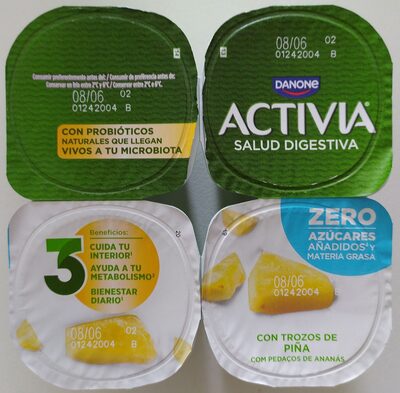 Foto de Activia con trozos de piña