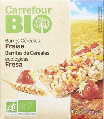 Foto de Barres céréalières aux fraises lyophilisées BIO