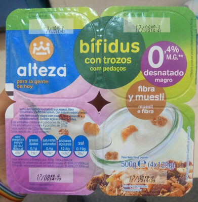Foto de Bífidus con trozos, fibra y muesli 0.4%