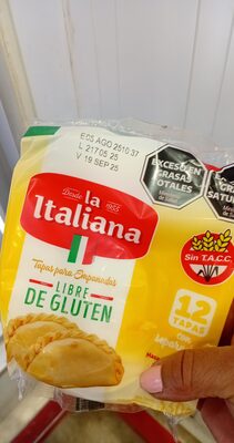 Foto de tapa emp sin gluten la italiana x 12