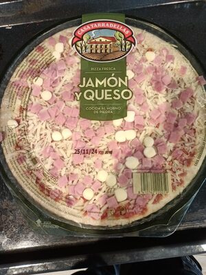 Foto de pizza jamón y queso