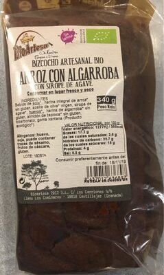 Foto de Bizcocho artesanal bio Arroz con Algarroba con siropé de ágave