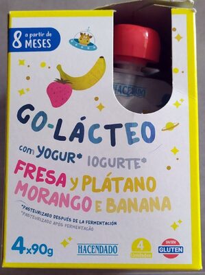 Foto de Go-Lácteo con yogur de fresa y plátano