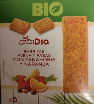 Foto de Barritas avena y pasas con zanahoria y naranja