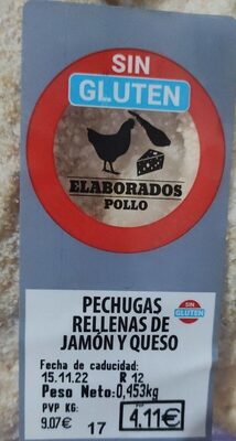 Foto de Filete pechuga de pollo rellena de jamón curado y queso