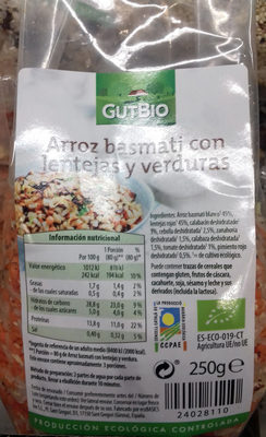 Foto de Arroz basmati con lentejas y verduras