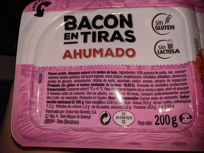 Foto de Tiras de bacon ahumado sin lactosa
