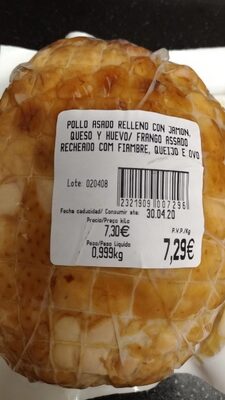 Foto de Pollo asado con jamón, queso y huevo