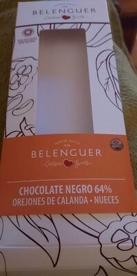 Foto de Chocolate negro 64%. Orejones de calanda. Nueces.