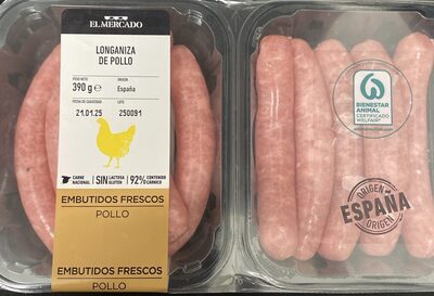 Foto de Longaniza fresca de pollo. Preparado de carne