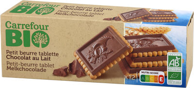 Foto de Galleta de mantequilla con tableta de chocolate con leche