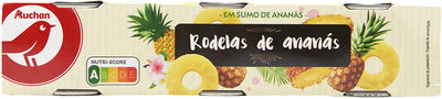 Foto de Auchan ananas au jus 4 tranches 3x140g pne