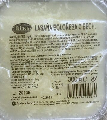 Foto de Lasaña boloñesa c/bech