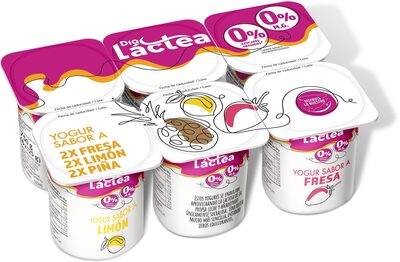 Foto de Yogur desnatado limón, fresa y piña